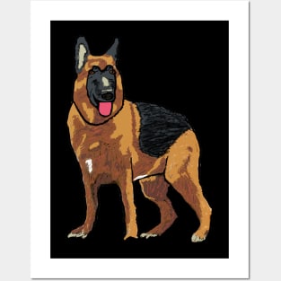 German Shepherd Alsatian Posters and Art